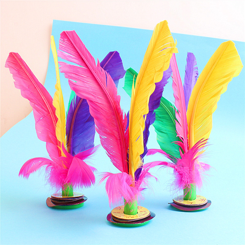 Wholesale Goose Feather Shuttlecock Competition Designated Special Big Flower Shuttlecock Kick Ball Feather Spoon Color Key