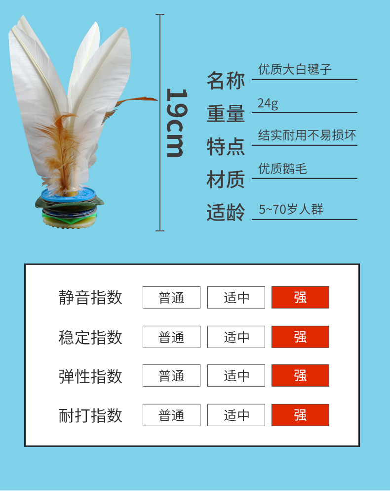 Shuttlecock Children's Elementary School Competition Special Feather Kick-Resistant Hair Shuttlecock Old-Fashioned Keyboard Sports Tendon Kick Shuttlecock Shuttlecock