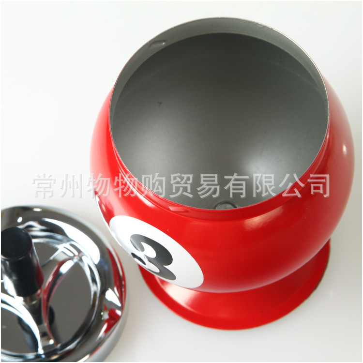 Rotary Press with Covers Enclosed Metal Ashtray Iron Billiards Creative Decoration Table Tennis Ashtray Large
