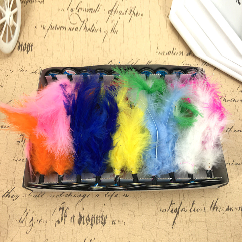 Colorful Turkey Feather Shuttlecock Fitness Toys Children's Outdoor Shuttlecock Primary School Students' Sports Stall Competition Keys