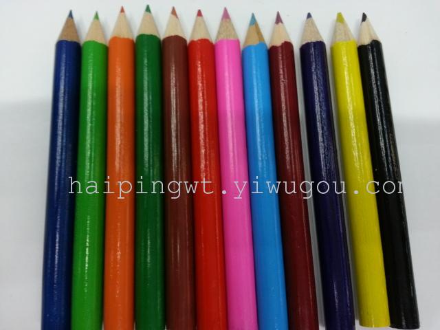 Short melon wooden marker Rod 12 color mini crayons compact color lead Short melon wooden marker Rod 12 color mini crayons compact color lead