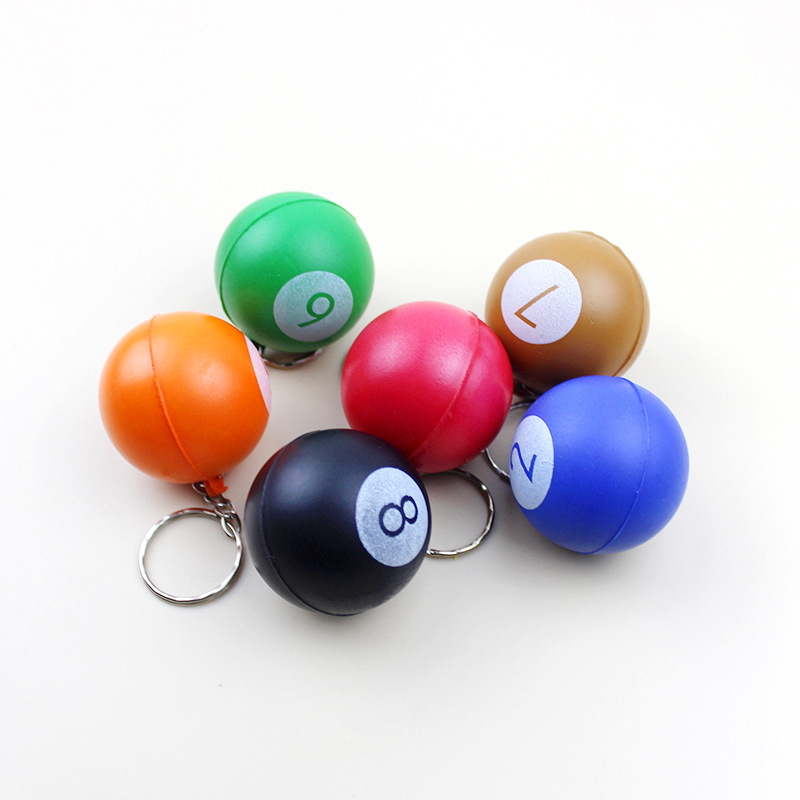 Factory Direct Sales 4cm Foam Sponge Solid Table Tennis Keychain Backpack Pendant Billiards Mini Elastic Ball Wholesale