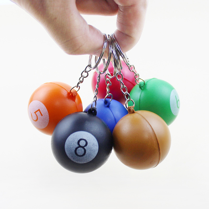 Factory Direct Sales 4cm Foam Sponge Solid Table Tennis Keychain Backpack Pendant Billiards Mini Elastic Ball Wholesale