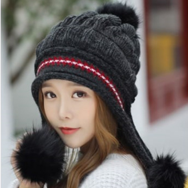 Korean New Women&#039;s Hat Autumn and Winter Woolen Cap Shuttlecock Back Opening Knitted Hat plus Velvet Thickened Knitted Hat Knitted Hat