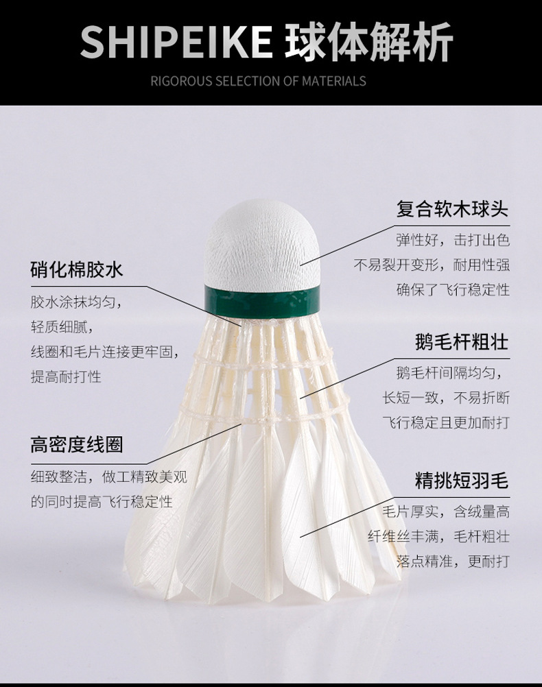 Wholesale for Training Badminton Indoor Outdoor Shuttlecock Durable King Student 12 Pack Windproof Practice Ball