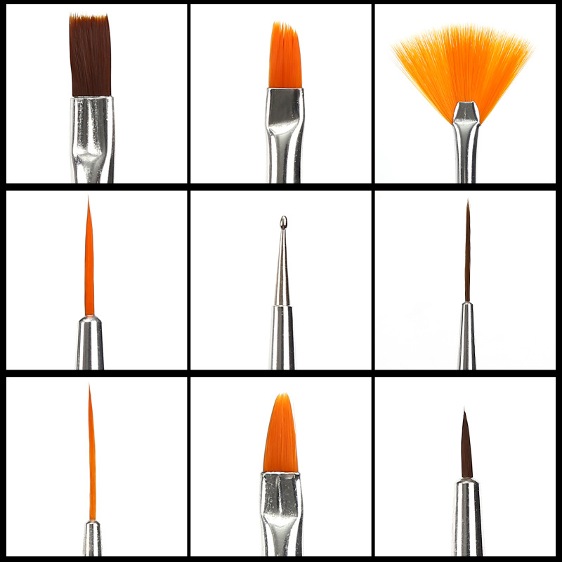 Nail Brush Set Wholesale 15 Sets of Pens Nail Brush Fluoresent Marker Line Drawing Pen Full Set Factory Direct Sales