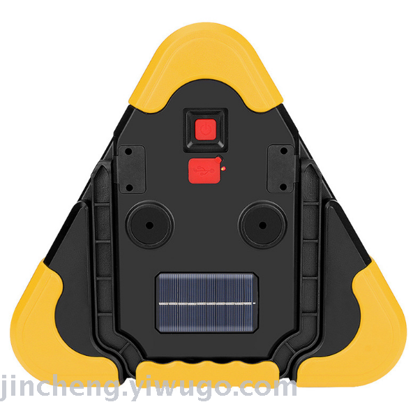 Solar Triangle Traffic Warning Light USB Charging Cob Flood Light Can Charge Mobile Phone Multifunctional Camping Light