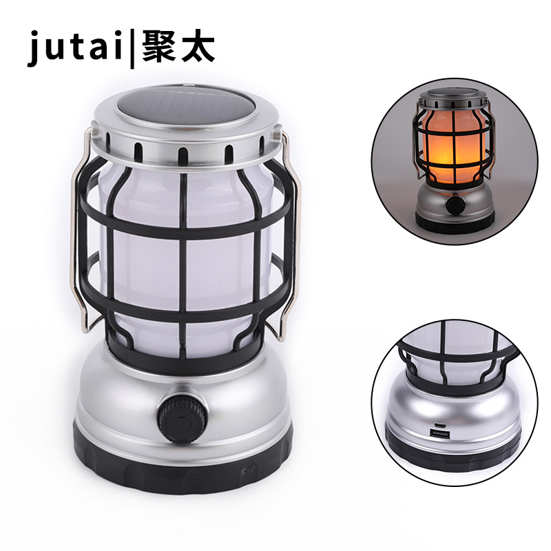 Products in Stock New Barn Lantern Led Solar Energy Camping Lights USB Charging Outdoor Camping Light Household Emergency Portable Lamp