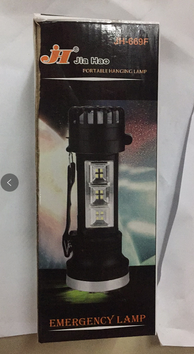 JH-669F with fan solar rechargeable flashlight emergency light camping light spotlight mirror