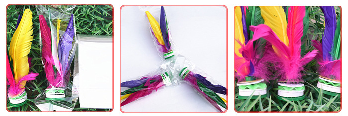 Shuttlecock Children's Feather Thickening Heavy with Packaging Goose Feather Big Flower Student Shuttlecock Fitness Class Four Hair Color Shuttlecock