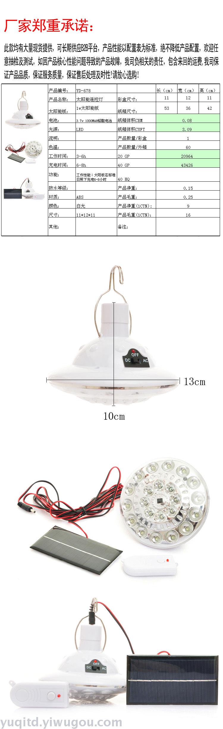 22lLED round lamp with remote control light, solar light, camping light