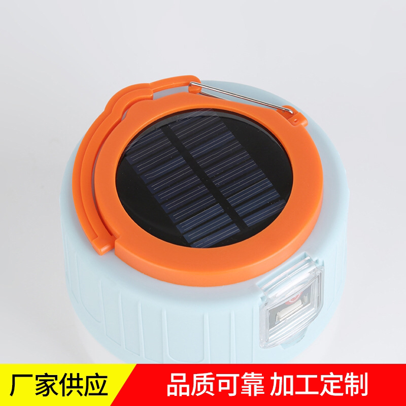 Outdoor Solar Camping Buckle Night Market Lamp for Booth USB Rechargeable Portable Emergency Camping Light