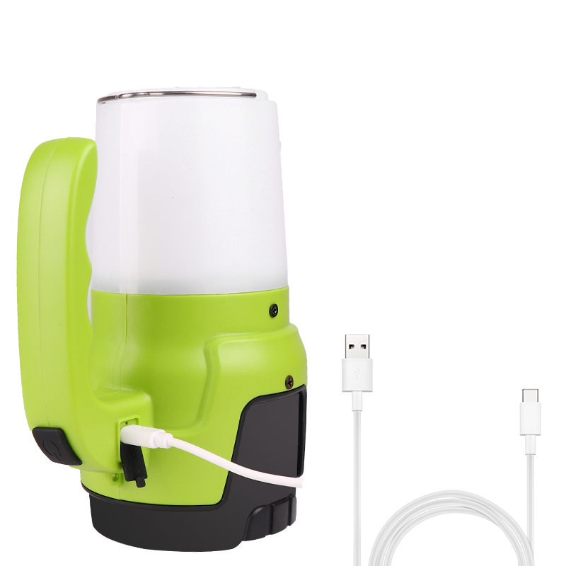 Cross-Border New Arrival Led Strong Light Portable Camping Light Built-in Battery USB Charging Portable Outdoor Work Light with Hook