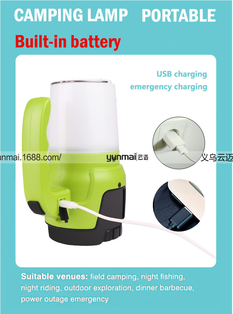 Cross-Border New Arrival Led Strong Light Portable Camping Light Built-in Battery USB Charging Portable Outdoor Work Light with Hook Cross-Border New Arrival Led Strong Light Portable Camping Light Built-in Battery USB Charging Portable Outdoor Work Light with Hook