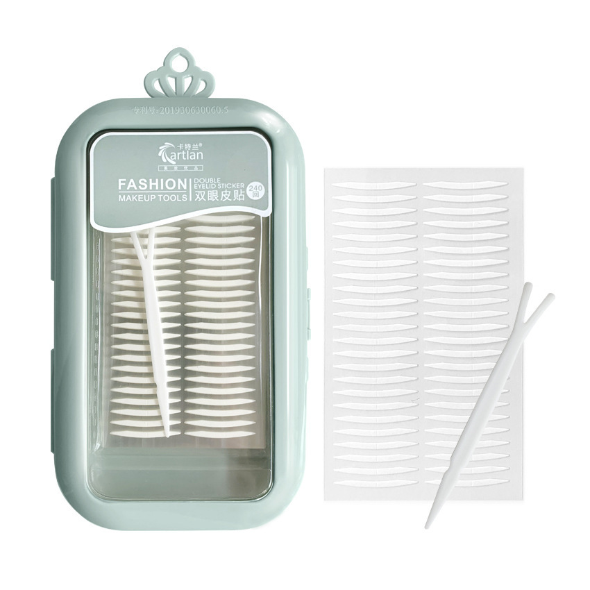 Cattlean Natural Double Eyelid Stickers Invisible Seamless Double-Sided Breathable Mesh Lace Eye Beauty Tape Female Olive Skin Color