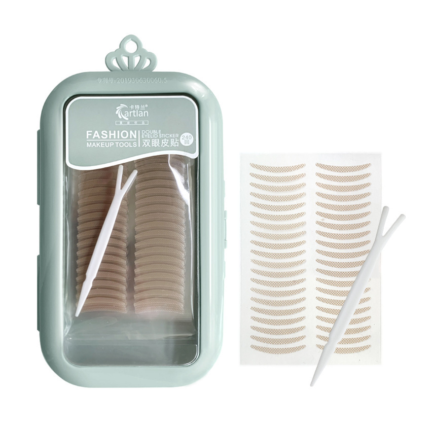 Cattlean Natural Double Eyelid Stickers Invisible Seamless Double-Sided Breathable Mesh Lace Eye Beauty Tape Female Olive Skin Color