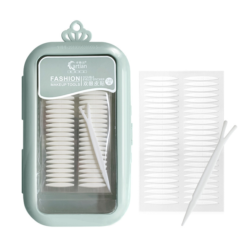 Cattlean Natural Double Eyelid Stickers Invisible Seamless Double-Sided Breathable Mesh Lace Eye Beauty Tape Female Olive Skin Color