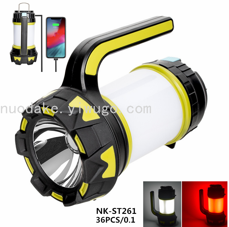 USB Portable Rechargeable Light Searchlight with Red Light Warning Can Charge Mobile Phone Camping Light Emergency Light USB Portable Rechargeable Light Searchlight with Red Light Warning Can Charge Mobile Phone Camping Light Emergency Light