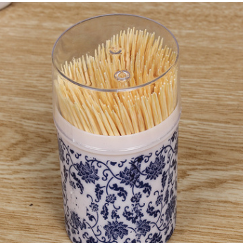 Blue and White Tape Toothpick Box Bamboo Toothpick Disposable Double-Headed Toothpick Hotel Household Toothpick