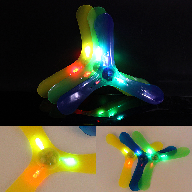 Luminous Triangle Return Darts Children&#039;s Day Gift Outdoor Sports Toys Boomerang Rotating Frisbee