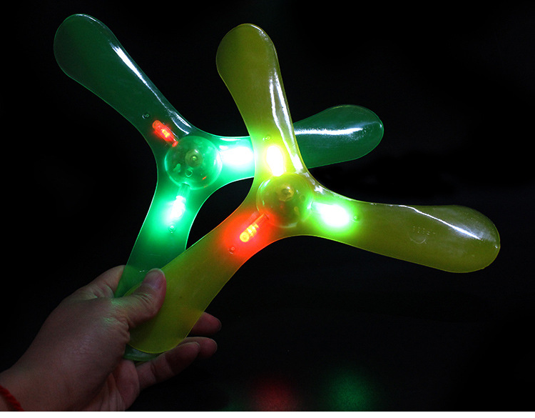 Luminous Triangle Return Darts Children's Day Gift Outdoor Sports Toys Boomerang Rotating Frisbee
