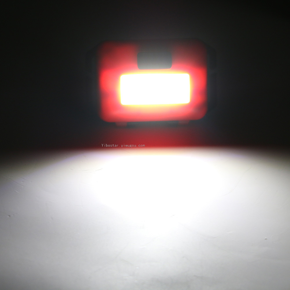 3W High-Power Cob Plastic Headlights Ultra-Light Night Running Night Riding Fishing Camping Light 3 7 Th Battery