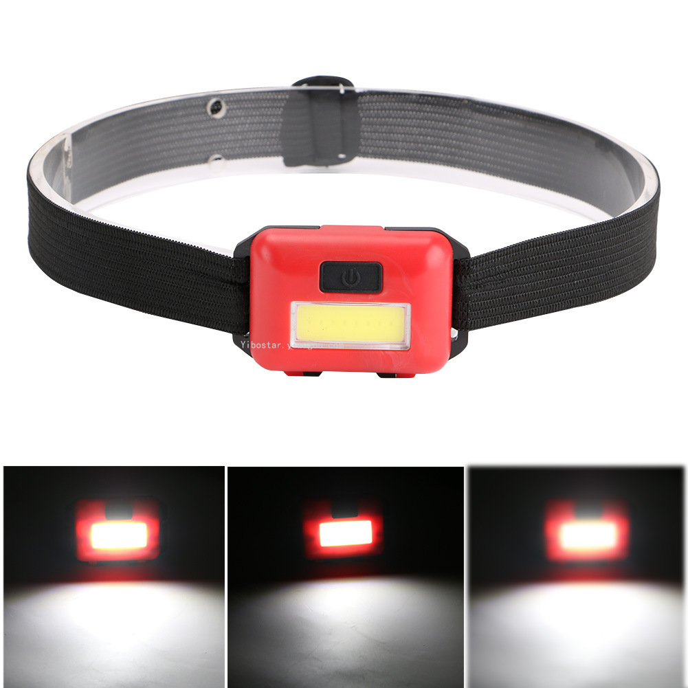 3W High-Power Cob Plastic Headlights Ultra-Light Night Running Night Riding Fishing Camping Light 3 7 Th Battery