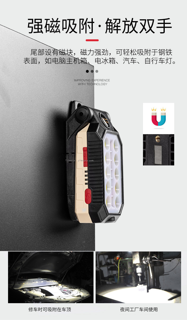 New Cob Portable Work Lights USB Charging Foldable Camping Light LED Handheld with Magnet Inspection Lamp New Cob Portable Work Lights USB Charging Foldable Camping Light LED Handheld with Magnet Inspection Lamp