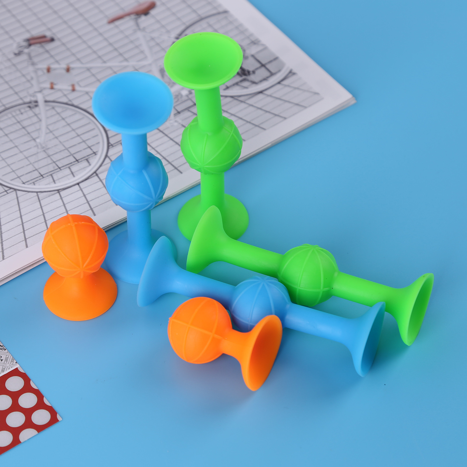 Cross-Border Hot Selling Interactive Darts Sucker Variety Luscious Suctions Glue Soft Building Blocks Sticky Music Children&#039;s Educational Toys