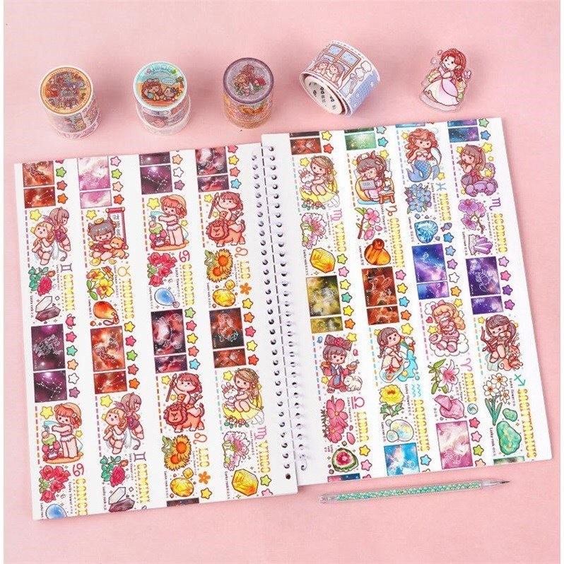 Small Fried Glutinous Rice Cake Stuffed with Bean Paste Cartoon Journal Release Paper Simple A4 Double-Sided Journal Tape Sticker Material Storage Book An Illustrated Handbook