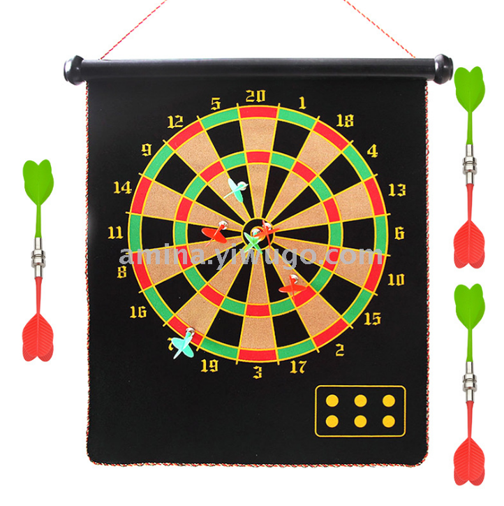 Darts board set with magnetic double-sided darts target magnet target toy darts board for parents and children