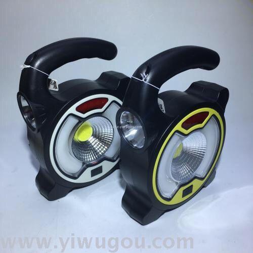 Solar Cob Work Light Mobile Emergency Light Portable Lamp Flashlight USB Charging Outdoor Camping Light