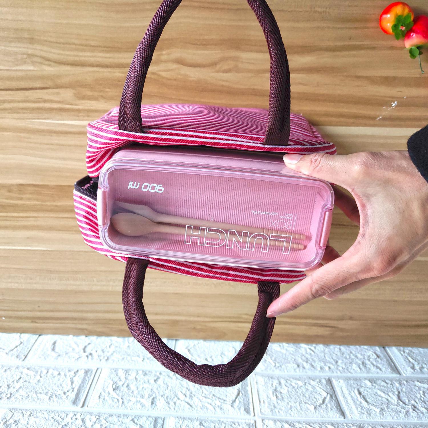 Square Double Three-Layer Wheat Straw Fiber Plastic Lunch Box Student Adult Lunch Box Tape Tableware