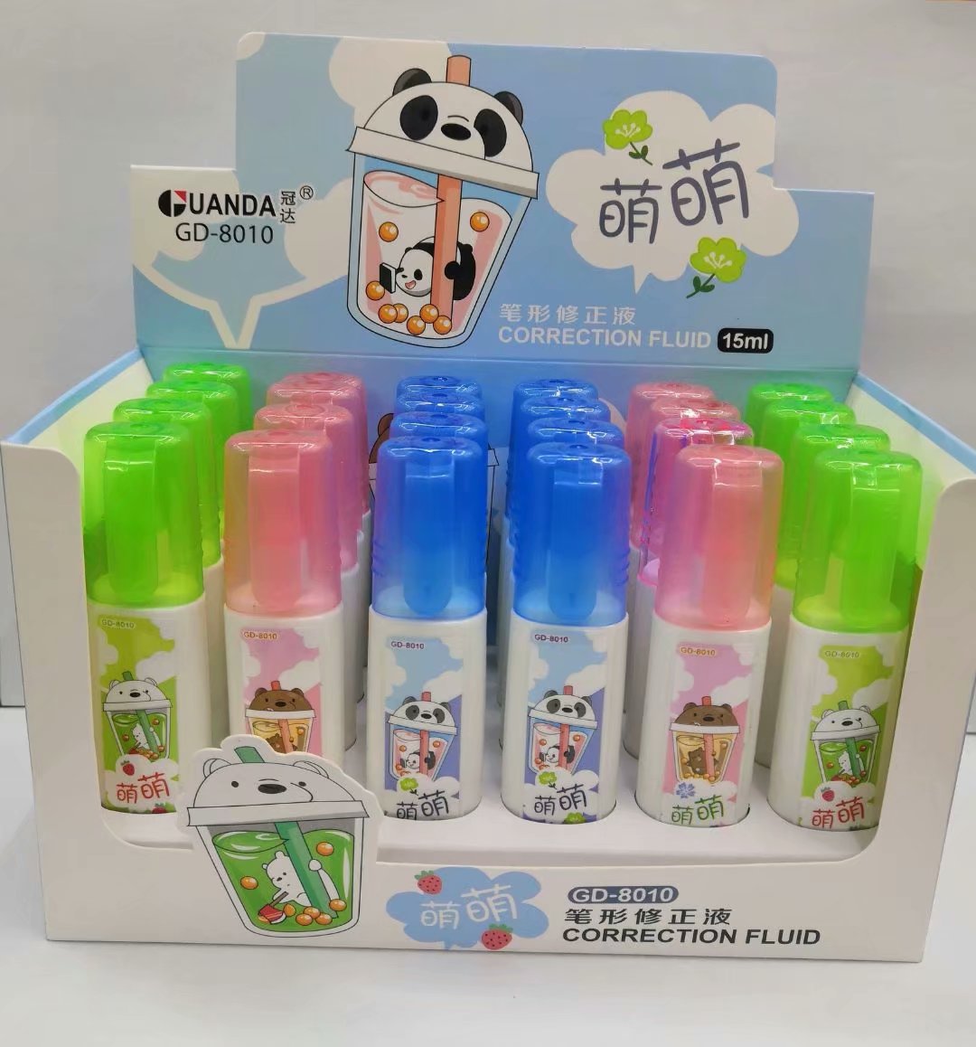 Factory Direct Sales Environmental Protection Correction Fluid Metal Toe Cap Flat Bottle Correction pen Wholesale and Re Factory Direct Sales Environmental Protection Correction Fluid Metal Toe Cap Flat Bottle Correction pen Wholesale and Re