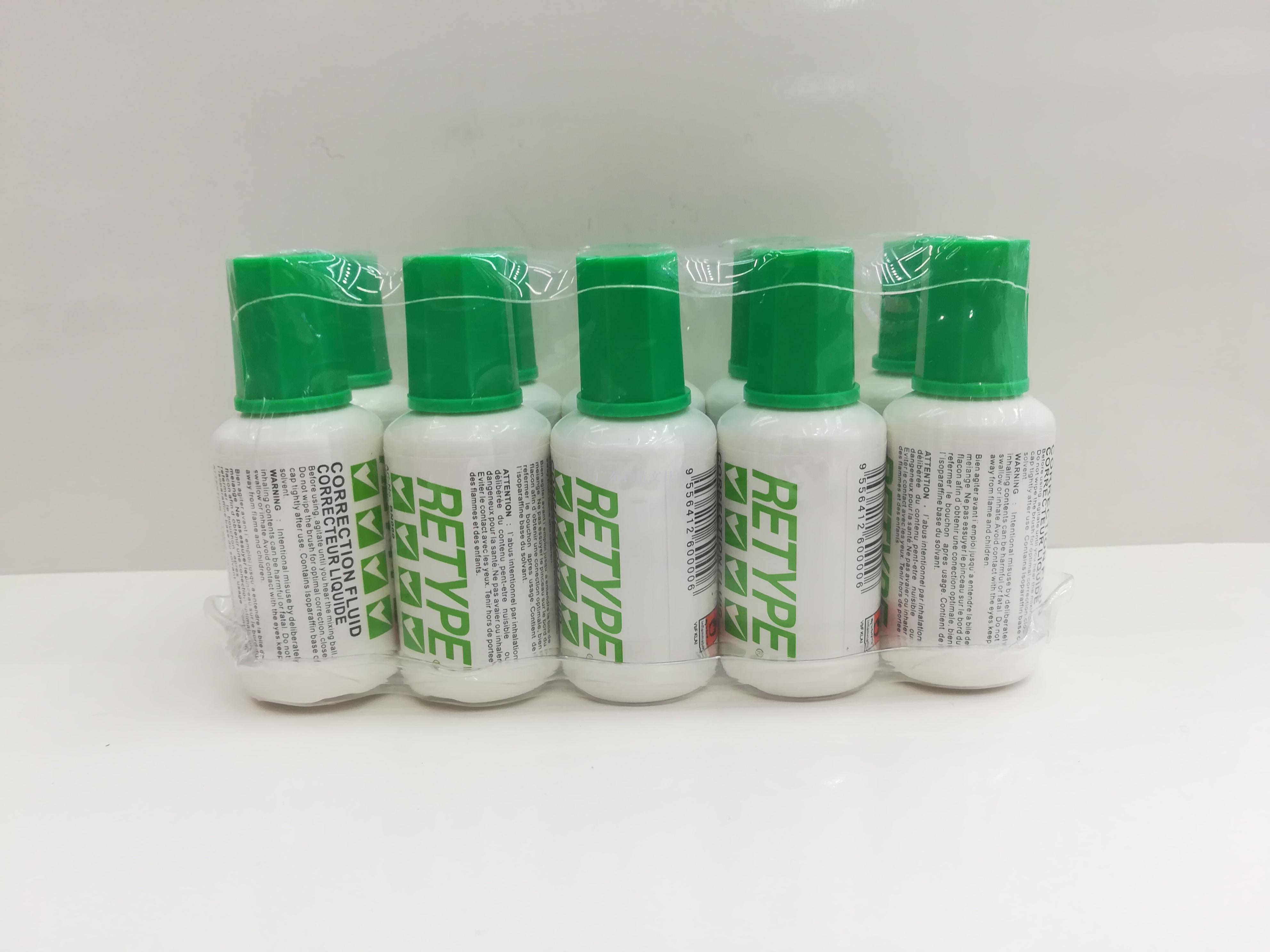 Green bottle correction fluid 10 into the blister packaging