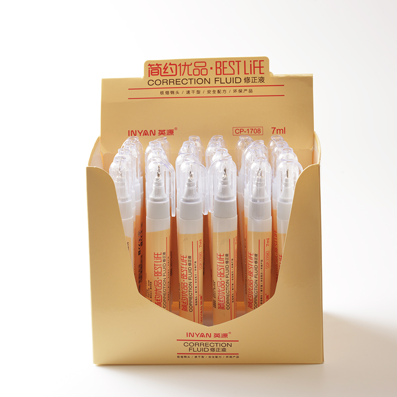 Yingyuan student correction liquid steel head correction fluid non-toxic quick-dry stationery supplies. Yingyuan student correction liquid steel head correction fluid non-toxic quick-dry stationery supplies.