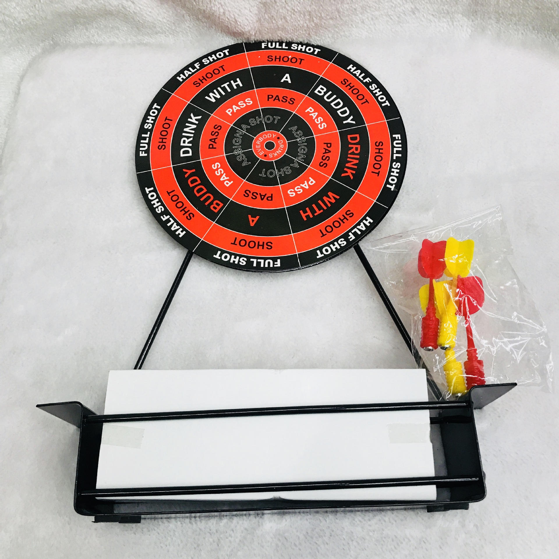 DARTS SHOT SET GAME mini desktop with magnetic dart glass GAME bar party.