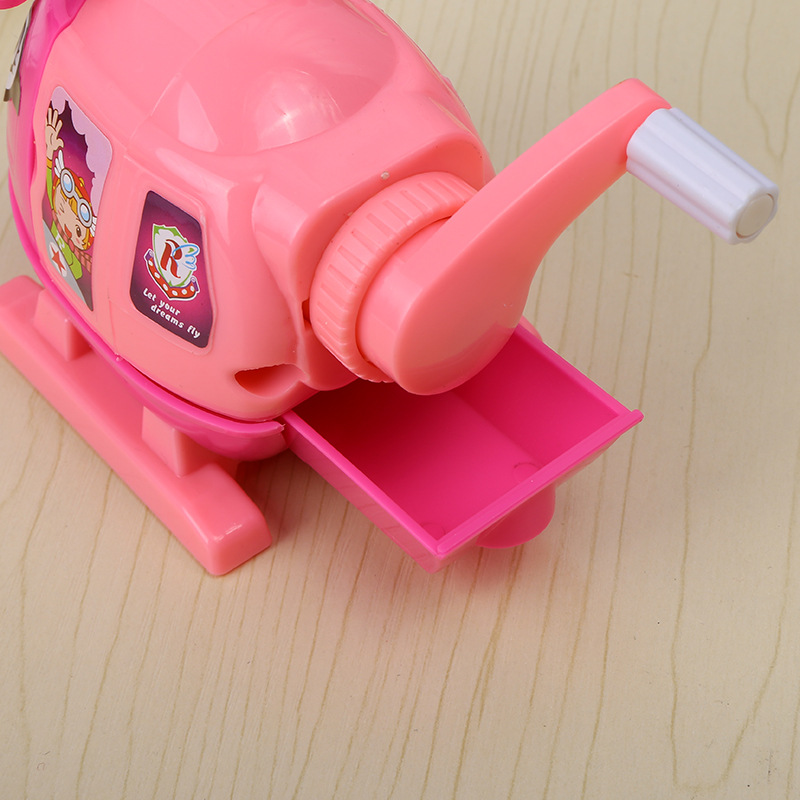 Manufacturer direct marketing creative cartoon helicopter style pencil sharpener hand swing pencil sharpener stationery