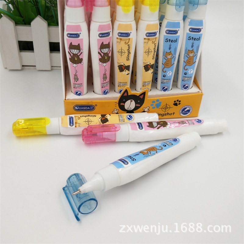 Factory Direct Sales Environmental Protection Cartoon Quick-Drying Correction Fluid Color Correction Fluid Error Correction Liquid Office School Supplies Can Come