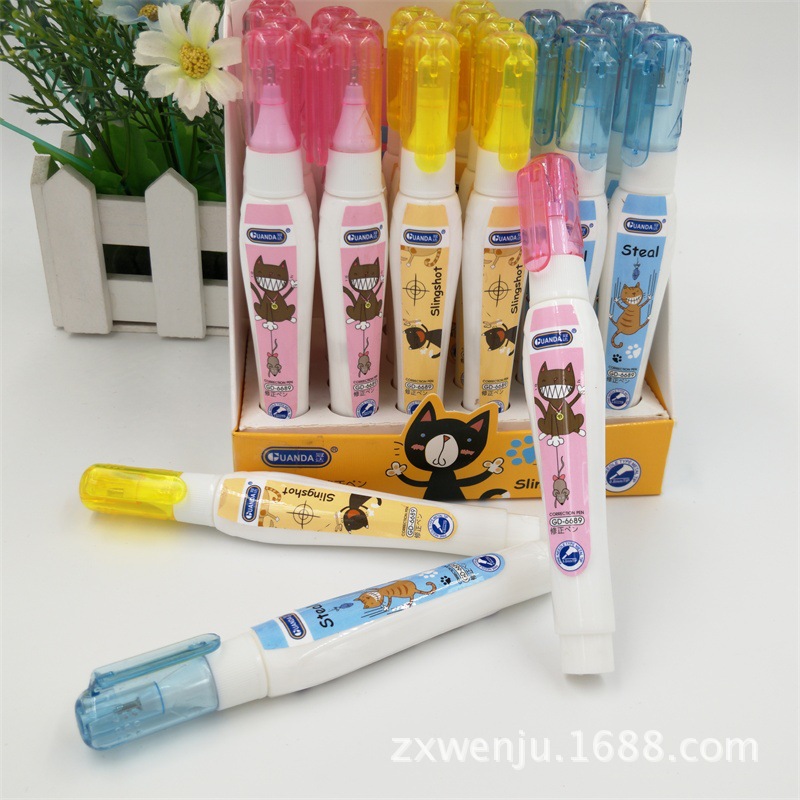 Factory Direct Sales Environmental Protection Cartoon Quick-Drying Correction Fluid Color Correction Fluid Error Correction Liquid Office School Supplies Can Come Factory Direct Sales Environmental Protection Cartoon Quick-Drying Correction Fluid Color Correction Fluid Error Correction Liquid Office School Supplies Can Come