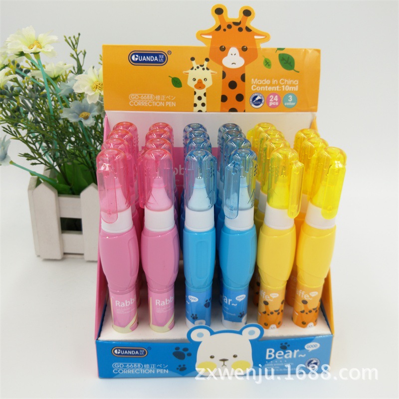 Factory Direct Sales Environmental Protection Cartoon Quick-Drying Correction Fluid Color Correction Fluid Error Correction Liquid Office School Supplies Can Come Factory Direct Sales Environmental Protection Cartoon Quick-Drying Correction Fluid Color Correction Fluid Error Correction Liquid Office School Supplies Can Come