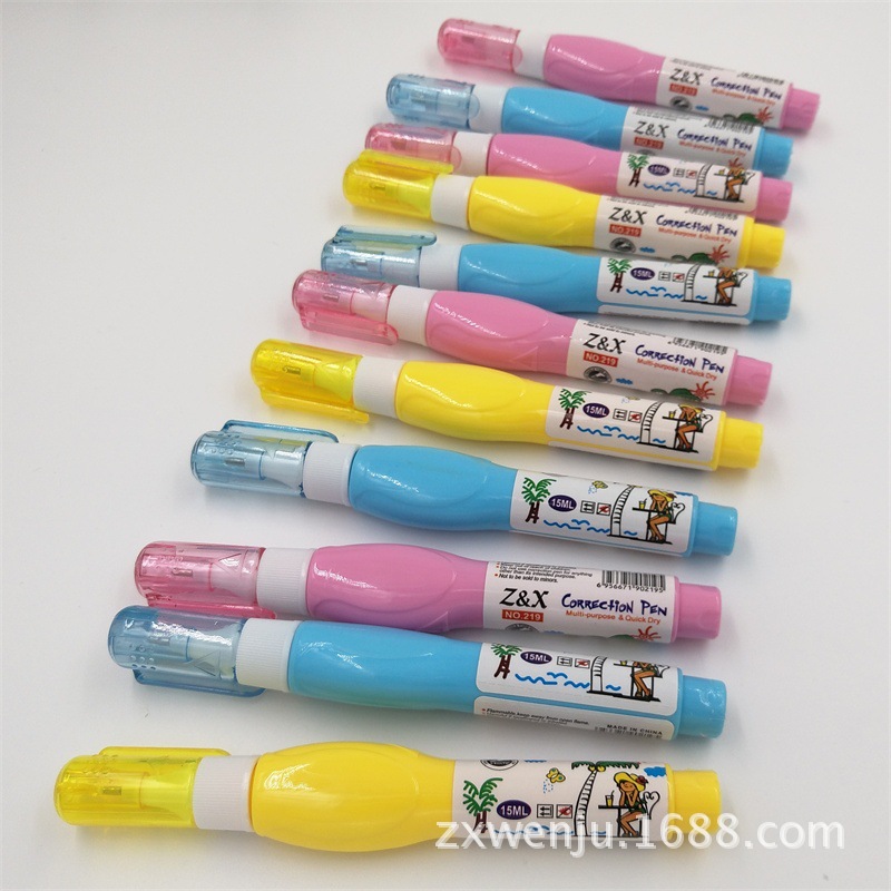 Factory Direct Sales Environmental Protection Cartoon Quick-Drying Correction Fluid 15ml Correction Fluid Baiping Error Correction Liquid Wholesale and Retail Can Be Customized