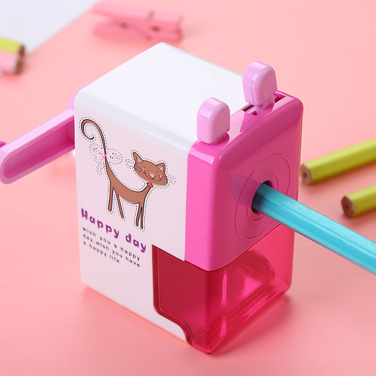 Automatic Pencil Shapper Pencil Sharpener Student Stationery Creative Portable Pencil Sharpener Children Cute Cartoon Hand Shake Pencil Sharpener