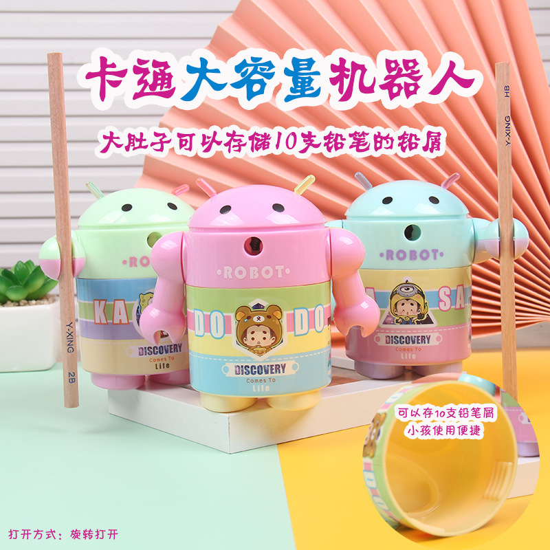 Factory Wholesale Pencil Pencil Shapper Hand-Cranked Primary School Student Pencil Sharpener Cartoon Cute Automatic Lead Pencil Sharpener Stationery