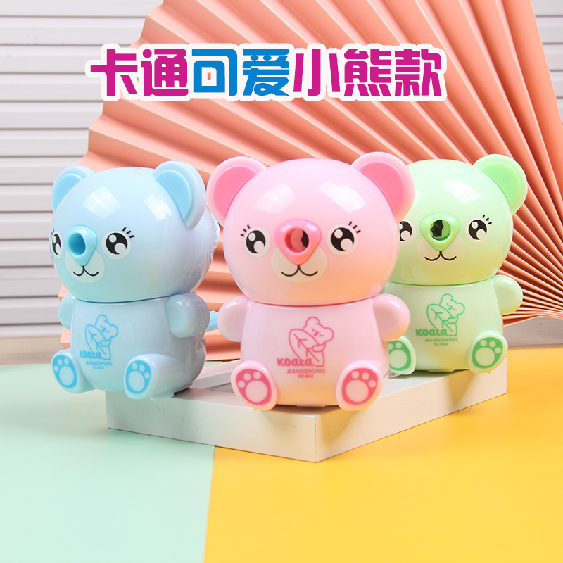 Factory Wholesale Pencil Pencil Shapper Hand-Cranked Primary School Student Pencil Sharpener Cartoon Cute Automatic Lead Pencil Sharpener Stationery