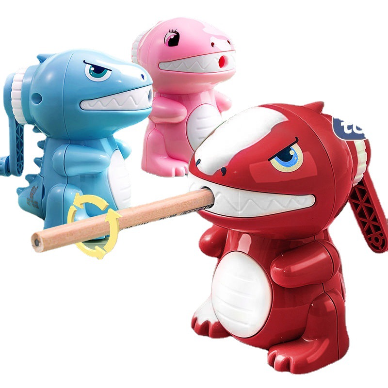 Cartoon Dinosaur Pattern Pencil Shapper Student Hand-Cranking Pencil Shapper Adjustable Cute Pencil Sharpener Pencil Sharpener Wholesale