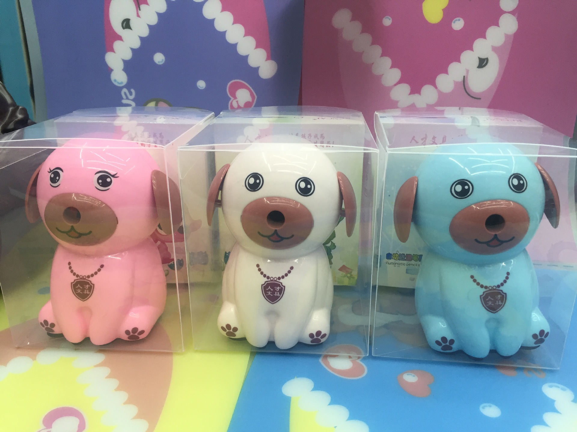Japan and South Korea stationery creative cartoon hand pencil sharpener puppy shape pen knife pencil reeler