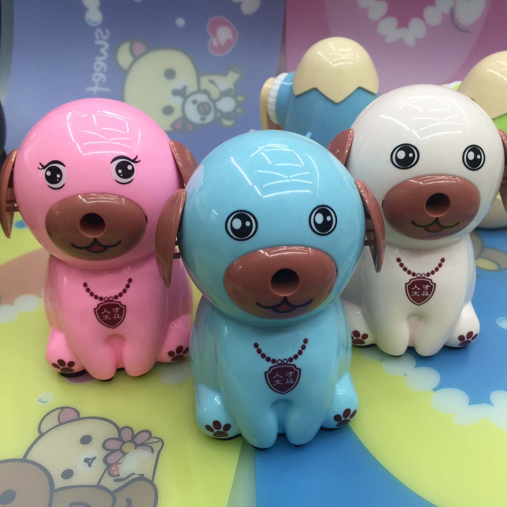Japan and South Korea stationery creative cartoon hand pencil sharpener puppy shape pen knife pencil reeler