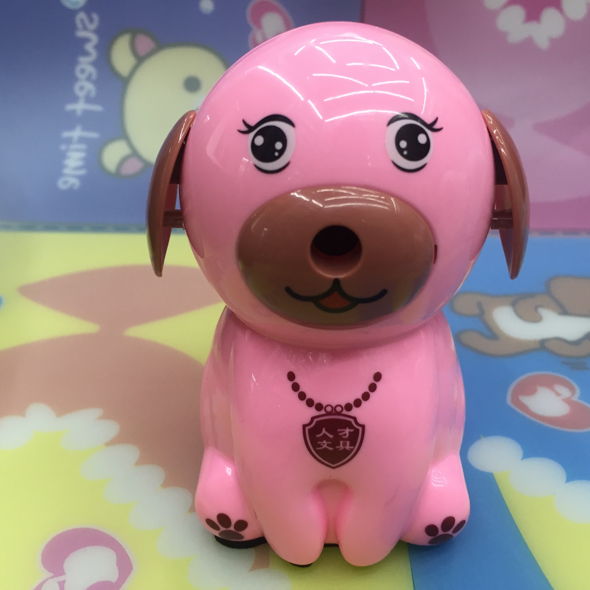 Japan and South Korea stationery creative cartoon hand pencil sharpener puppy shape pen knife pencil reeler