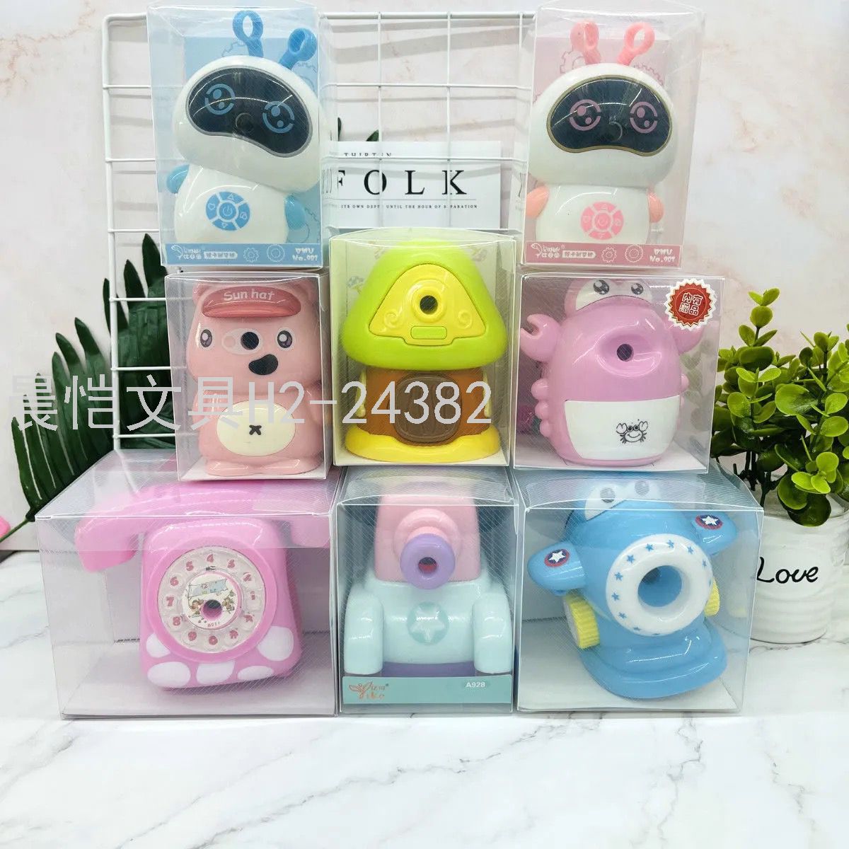 Elementary School Student Penknife Hand-Cranking Automatic Lead Cartoon Pencil Shapper Male and Female Child Robot Pencil Driver Pencil Sharpener